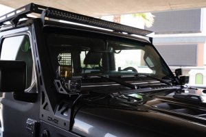 Jeep Wrangler Light Pod Mounts - A-Pillar - DV8 Offroad - Dual Light Pod - Black - `18-`27